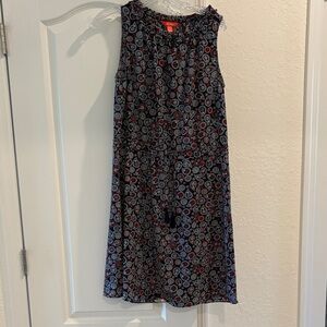 Floral Patterned Black and Red Women's Skirt